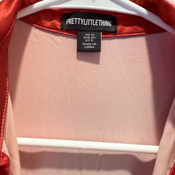 PrettyLittleThing Red Ombre Button Down Shirt. - Picture 3 of 7
